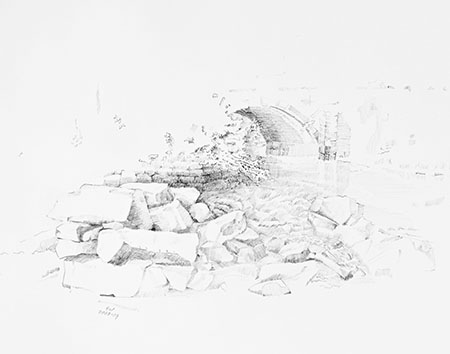 bridge over Ipswich River, pencil