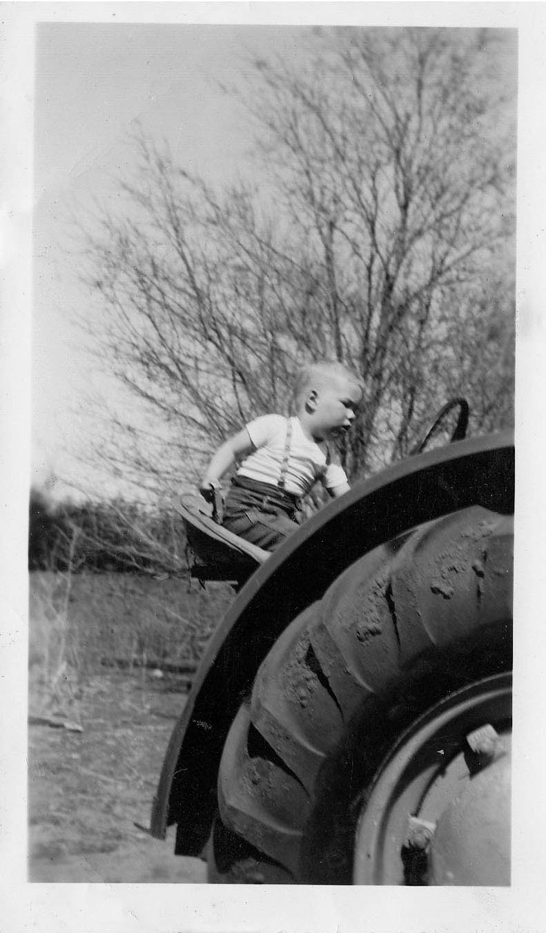 Paul Nordberg and Jo-Jo on tractor